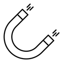 Magnet black outline icon