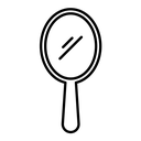 Makeup mirror black outline icon