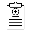 Medical report black outline icon