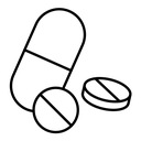 Medicine tablet black outline icon
