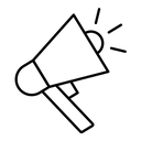 Megaphone black outline icon