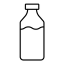 Milk bottle black outline icon