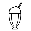 Milk shake black outline icon