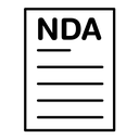 NDA black outline icon
