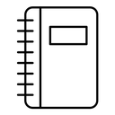 Notebook black outline icon