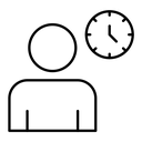 Office hours black outline icon