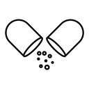 Open Capsule black outline icon