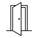 Open door black outline icon