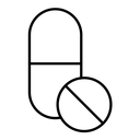Painkiller pills black outline icon