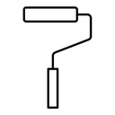 Paint roller black outline icon