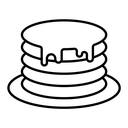 Pancakes black outline icon