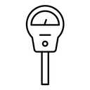 Parking meter black outline icon