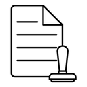 Permit black outline icon