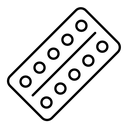 Pill Blister Pack black outline icon