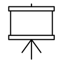 Presentation board black outline icon