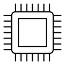 Processor black outline icon