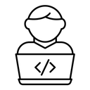 Programmer black outline icon