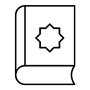 Quran book black outline icon