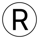 Registered trademark black outline icon