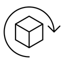 Return purchase black outline icon