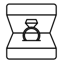 Ring box black outline icon