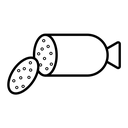 Sausage salami black outline icon