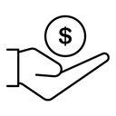 Saving black outline icon