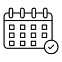 Schedule black outline icon