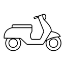 Scooter bike black outline icon