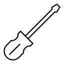 Screwdriver black outline icon