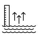 Sea level black outline icon