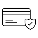 Secure payment black outline icon