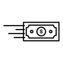 Send money black outline icon
