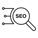 SEO black outline icon