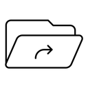 Share folder line black outline icon