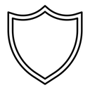Shield black outline icon