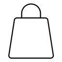 Shopping bag black outline icon