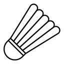Shuttlecock black outline icon