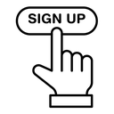 Signup black outline icon