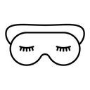Sleeping mask black outline icon
