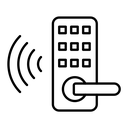 Smart lock black outline icon