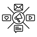 Social campaign black outline icon