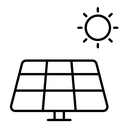 Solar energy black outline icon
