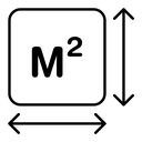 Square Meter black outline icon