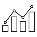 Statistics black outline icon