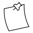 Sticky notes black outline icon