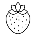 Strawberry black outline icon