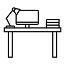 Study table black outline icon