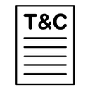 Terms and Conditions black outline icon