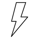 Thunder bolt black outline icon